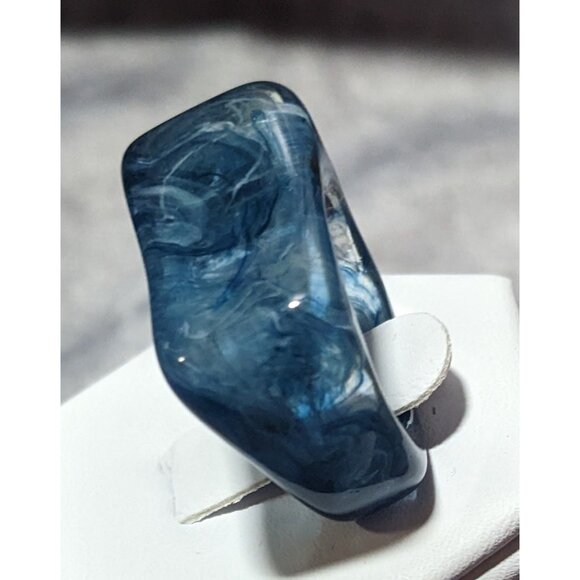 Blue Chunky Abstract Swirl Fashion Ring Size 5 1/2 - Picture 11 of 14